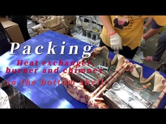 Συσκευή ανταλλακτικού θερμότητας, καυστήρα και καμινάδα στο κάτω κέλυφος