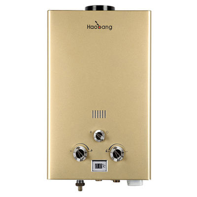 Υγραέριο φυσικού αερίου (LPG) Gas Geyser 6L Tankless Instant Water Heater Χρυσό πάνελ